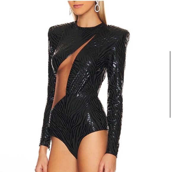 NEW Bronx And Banco Ricky Diamond Zebra Bodysuit Size 10 - Picture 2 of 9